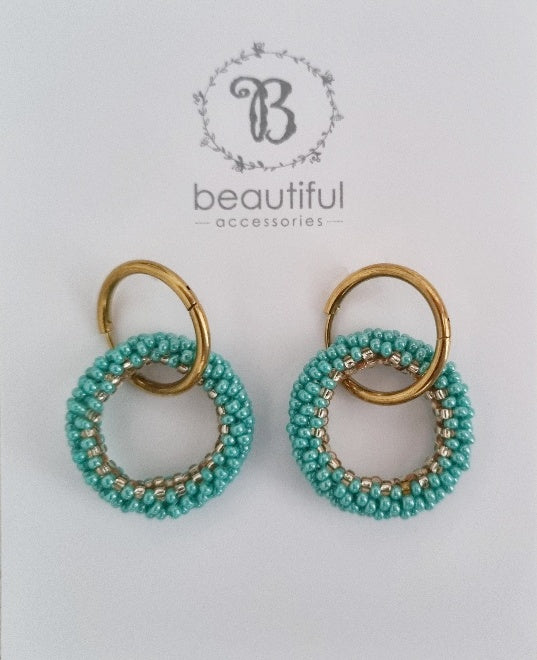 Ded Beaded Loop Eaarings