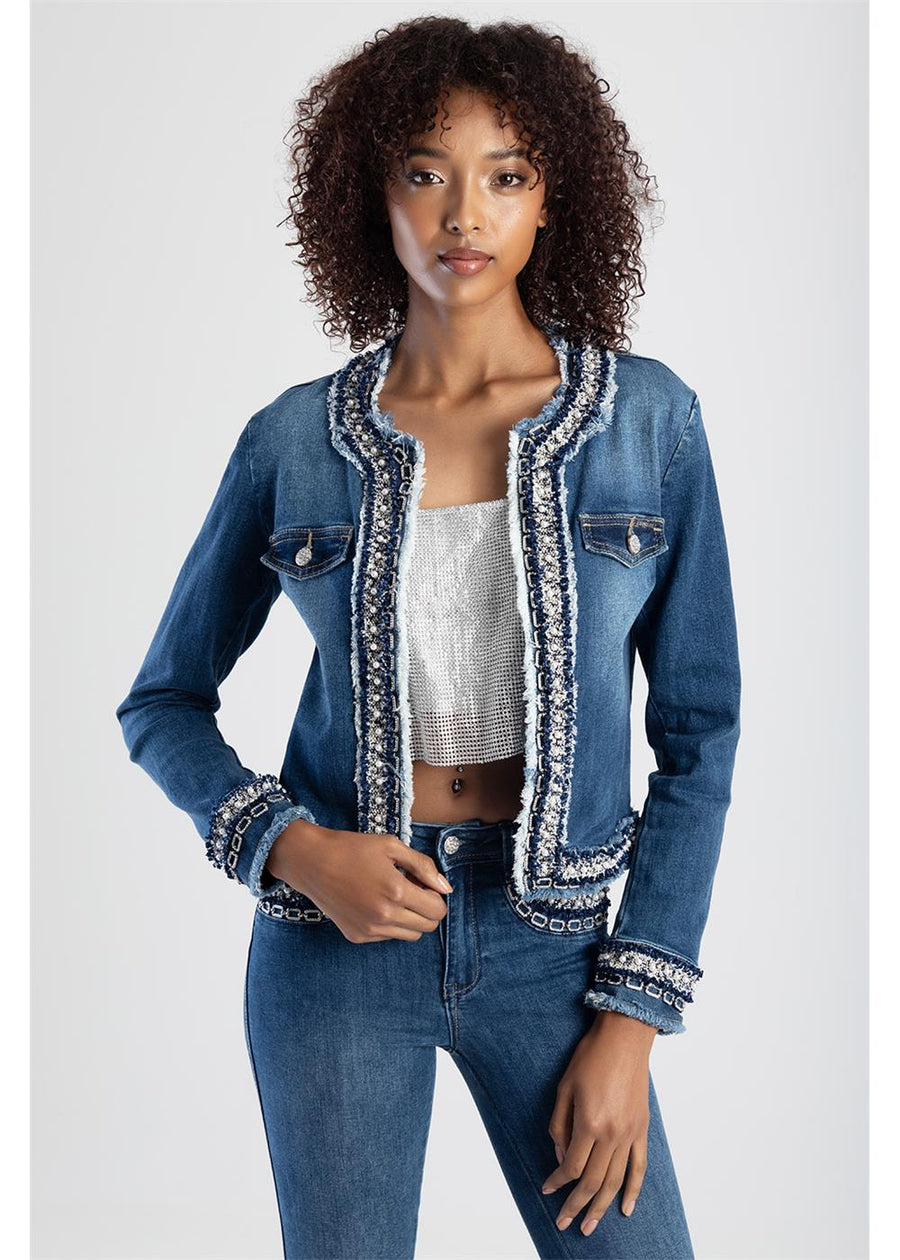 Trim Detail Denim Jacket