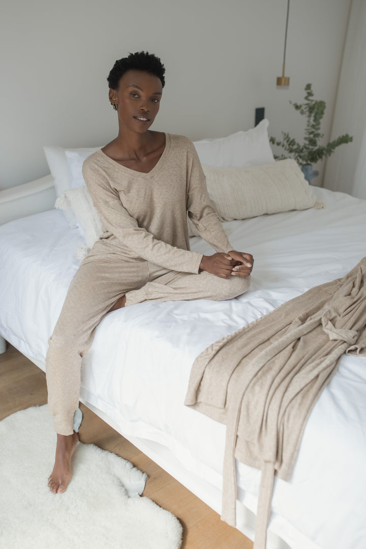 V-neck Knitted Set