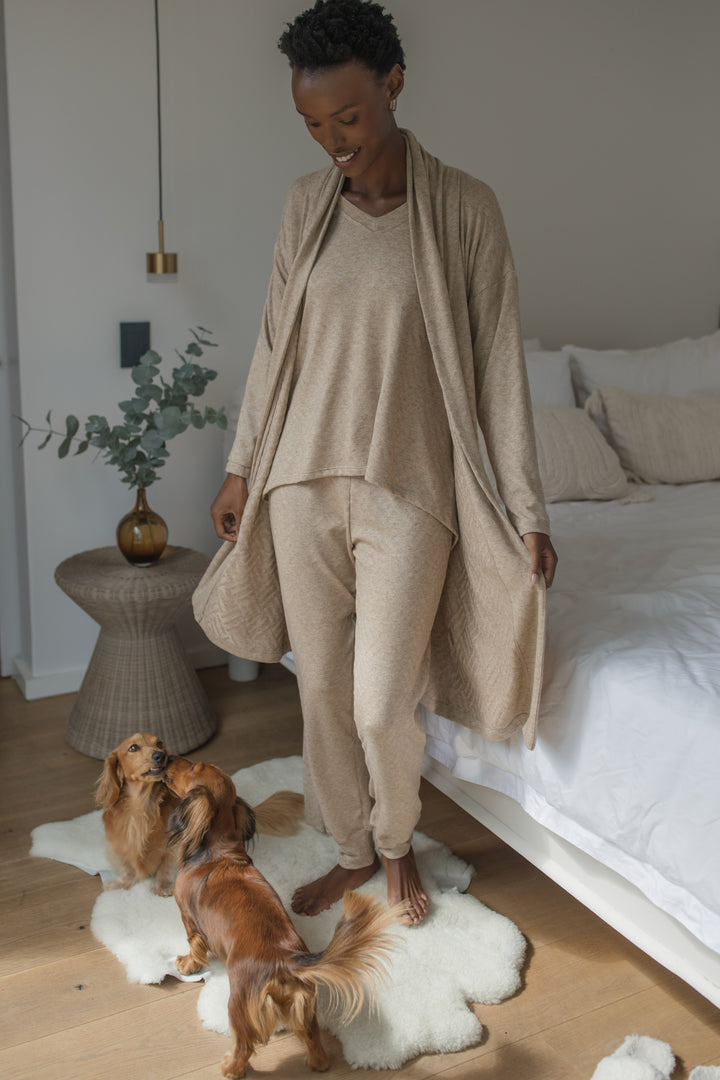 V-neck Knitted Set